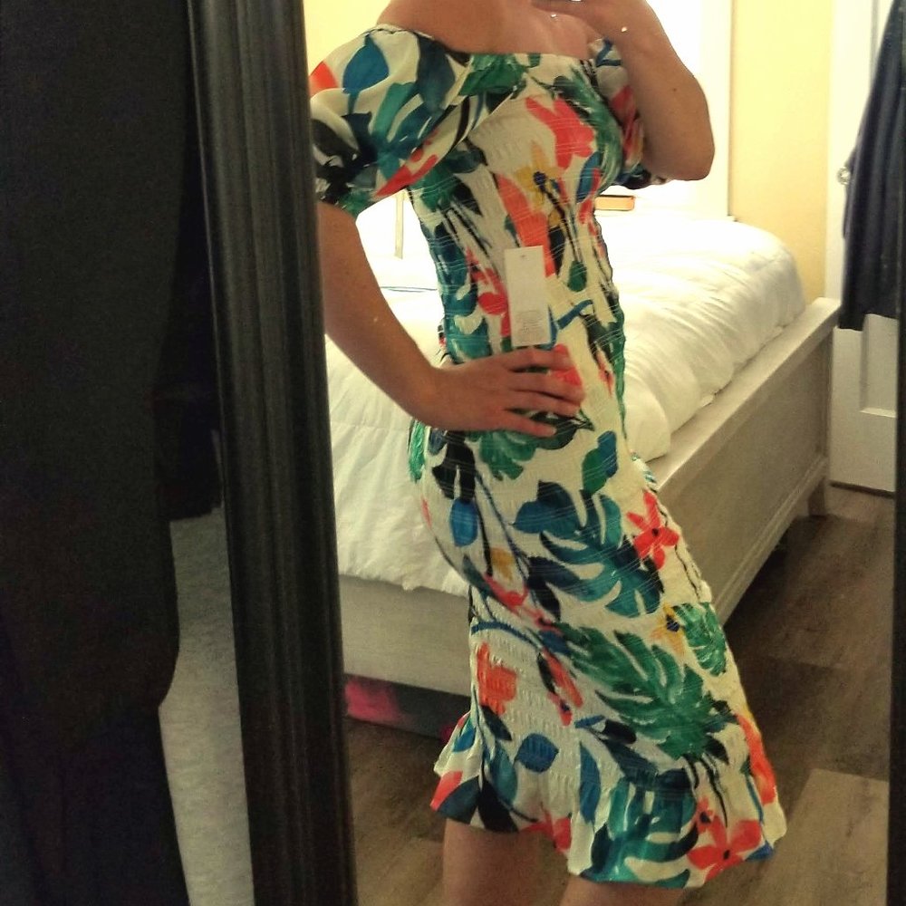 NWT Tropical Fitted Dress